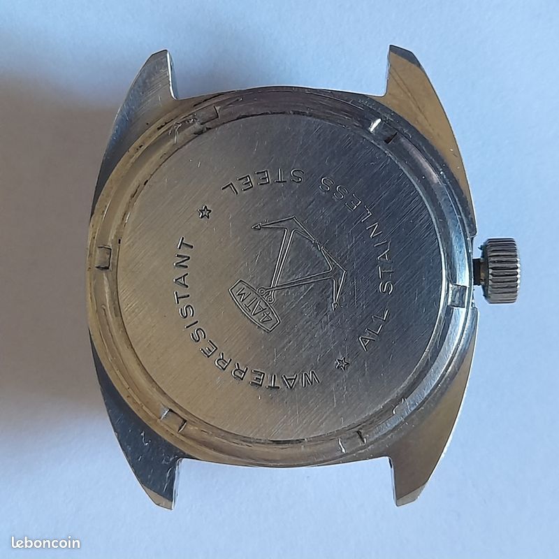 Montre PIROFA Vintage Mécanique Incabloc 38 mm – Date – Petite Seconde – À Réparer (image 5)