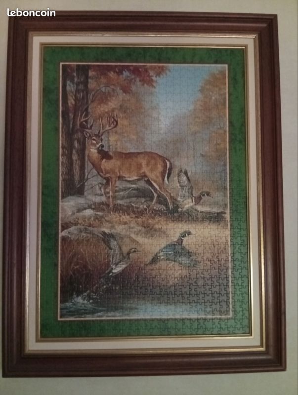 Tableau animalier/ Scène de chasse en Puzzle 86x66cm (image 1)