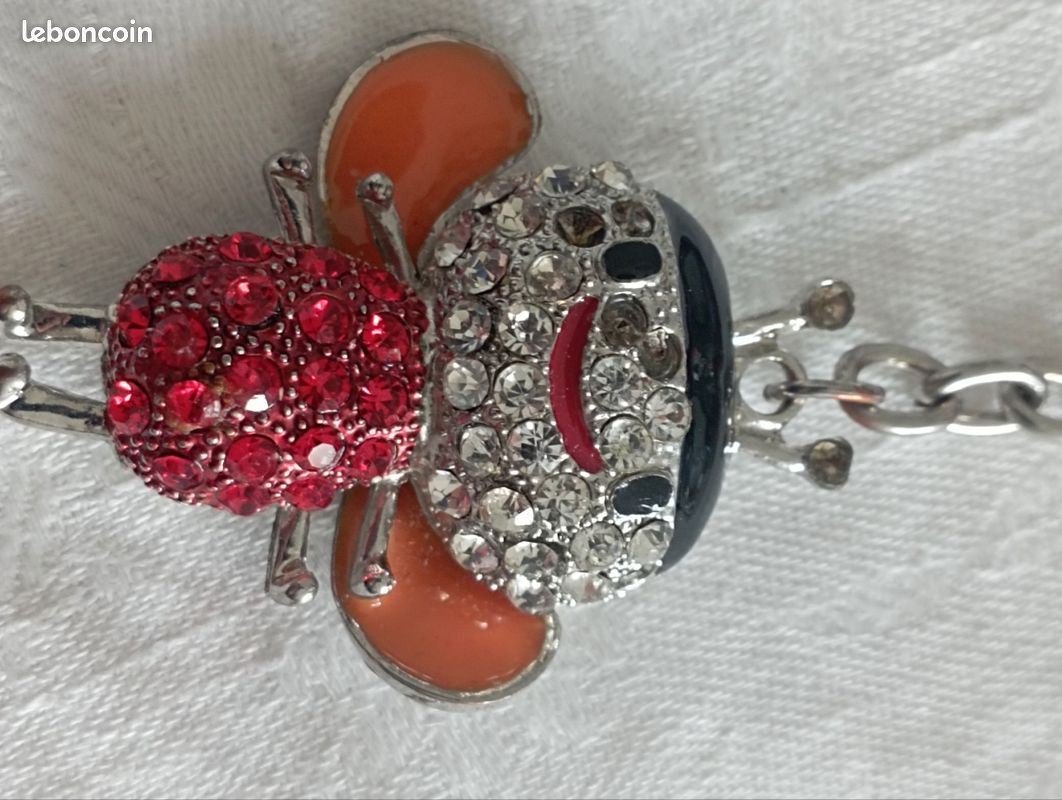 Porte-clés Pendentif Coccinelle En Cristal - 5,5x5,5x2,5 Cm, Neuf Avec étiquettes, Multicolore