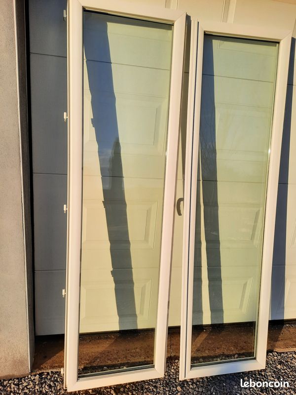 Porte fenêtre battante sans cadre, 2 vantaux, HxL 205.5 x 123 cm, pvc, blanc, (image 8)