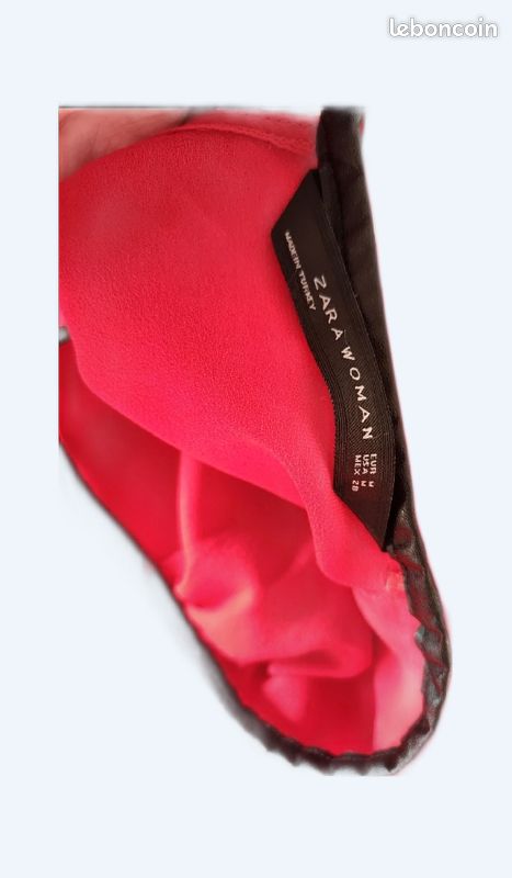 Tunique rouge et simili cuir zara en m (image 1)