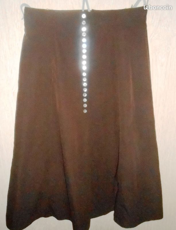 Jupe Trapèze Zébrée Burton - Taille 44, Marron/beige/blanc - Doublée, Neuve Sans étiquettes