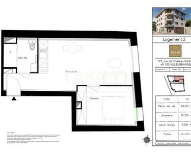 Appartement 199 636 € - 38 m²