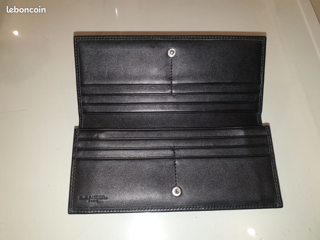 Portefeuille Porte carte Lancel cuir d'agneau noir (image 1)