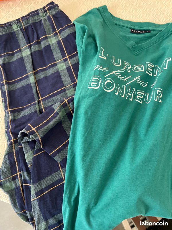 Pyjama vert long homme ARTHUR taille L Vêtements