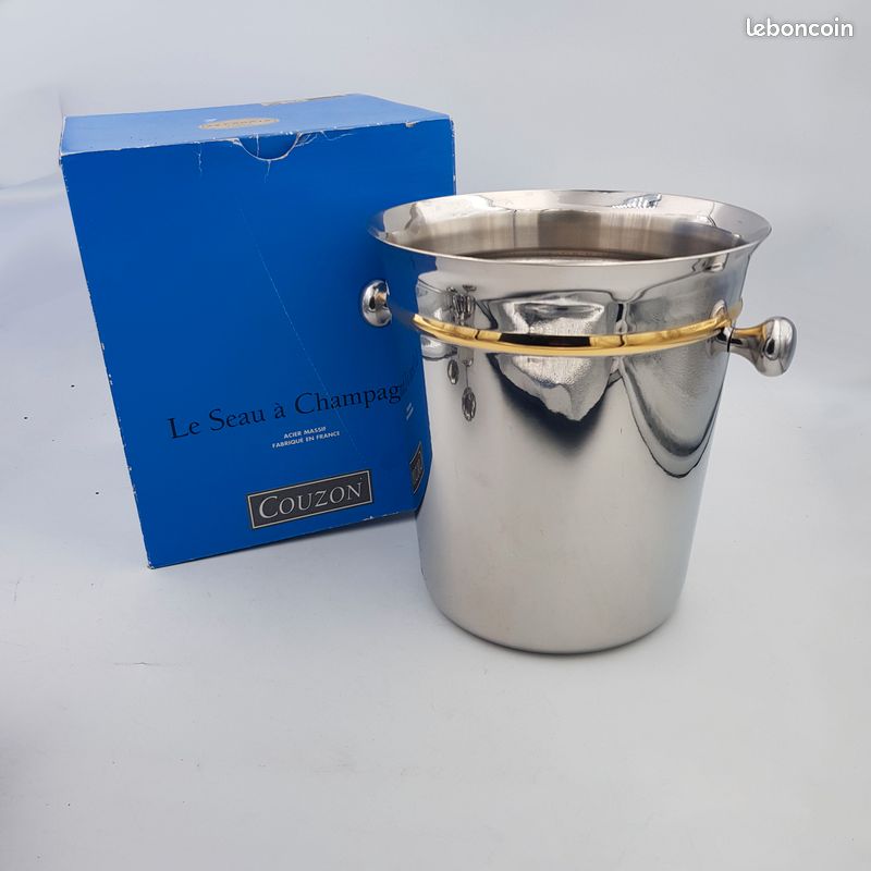 Seau à Champagne Jean Couzon Inox 18/10 Satiné - Président - Made In France - Années 70