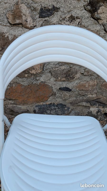 Paire de chaises de jardin pliantes vintage rétro 1970 - Style Space Age / Design Italien – plastique bon état (image 6)