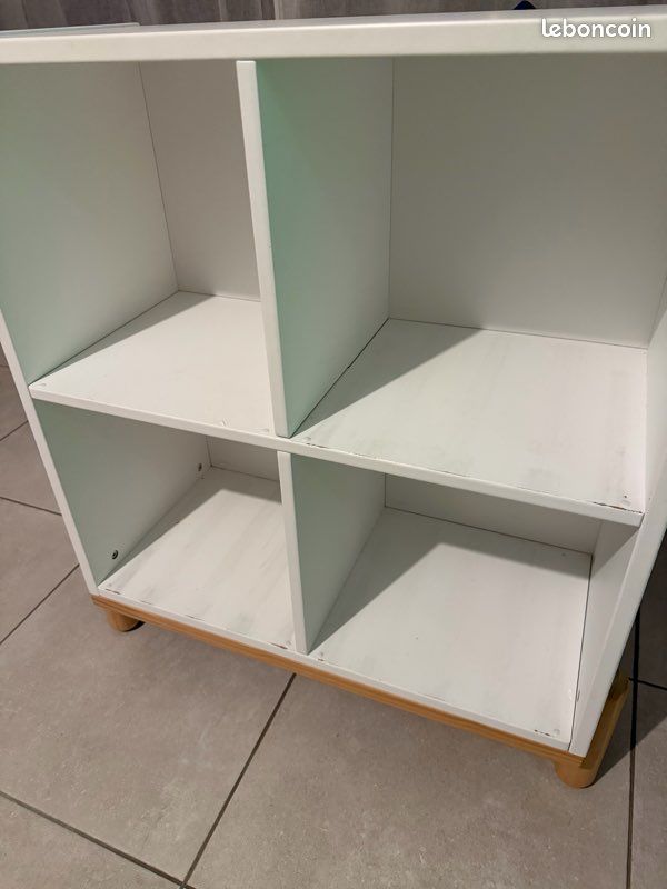 Meuble 4 cases - blanc + panier enfant (image 3)