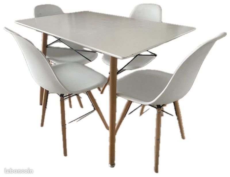 Table scandinave + 4 chaises (image 1)