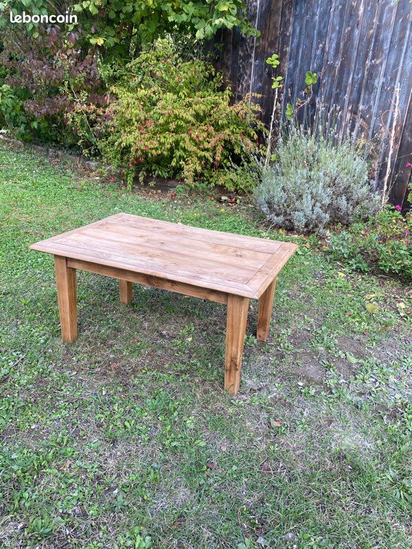 Table basse en orme massif rénovée (image 12)