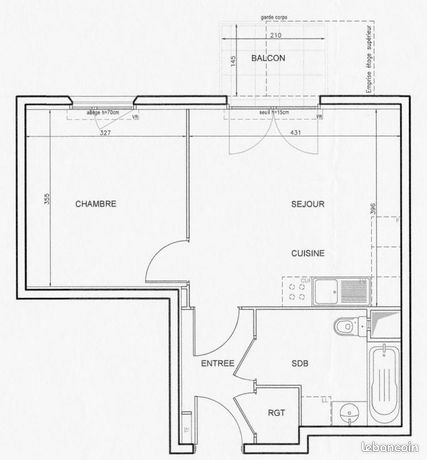 Appartement 2 pièces 41 m²