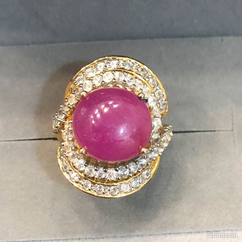 Bague Imposante En Argent 925 Avec Rubis Naturel - Neuf Avec étiquettes