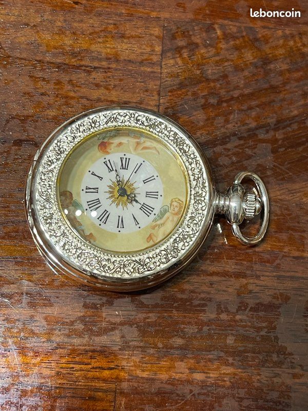 Jolie Montre gousset mécanique fond transparent Montres Bijoux