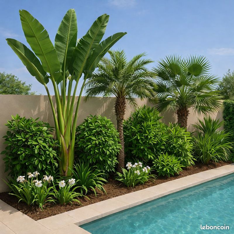 đŽ Un jardin tropical structurĂ© et rustique â Pack 10 mÂČ, 9 plantes exotiques prĂȘtes Ă planter (image 1)