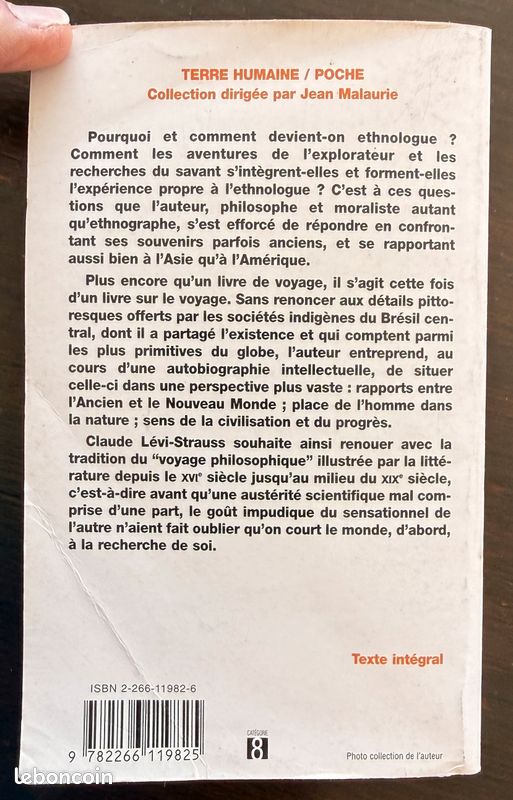 Tristes tropiques par Claude Lévi-Strauss (Pocket Terre humaine 2004) (image 2)