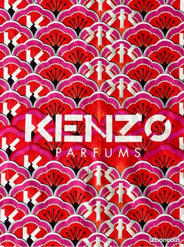 Foulard carré en coton imprimé rouge de KENZO (image 2)