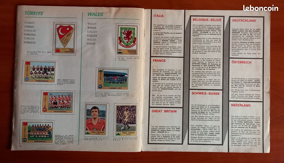 Album Panini Football 77 - RTL Vintage - Autocollants Partiellement Complétés