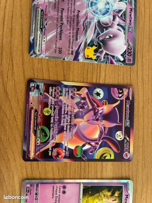 Mewtwo futuriste + mew holo + mewtwo ex ( des 30 ans) (image 3)