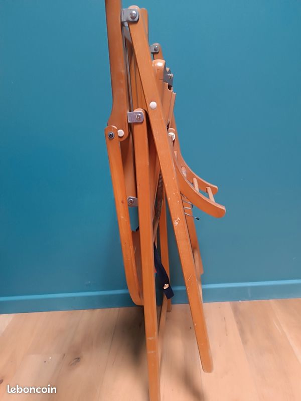 Chaise haute pliante en bois vintage (image 6)