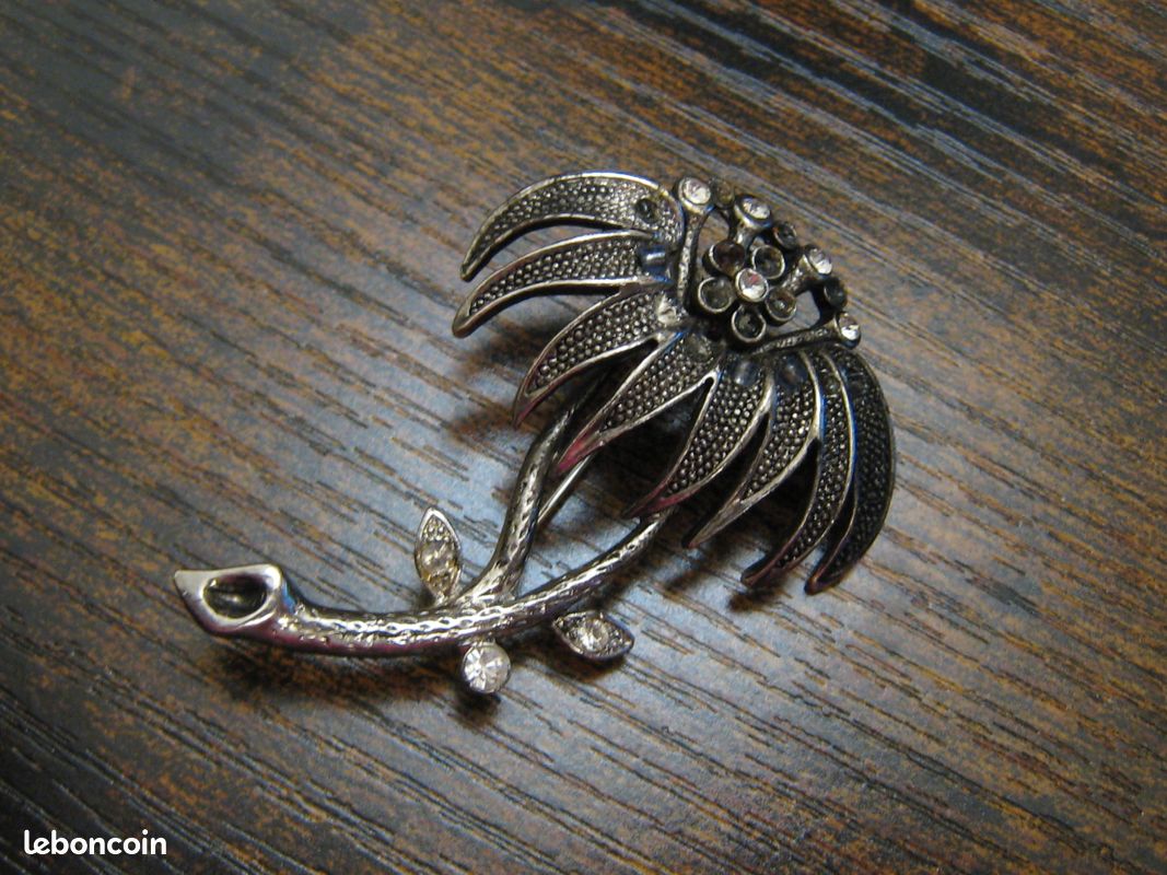 Broche Vintage à Franges Et Perles - Alliage, 11.5x8cm - Pour Veste, Manteau, écharpe - Accessoire élégant