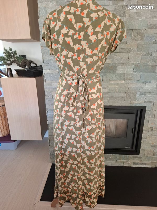 Palme Robe longue cache coeur kaki à motifs Taille S/M (image 8)