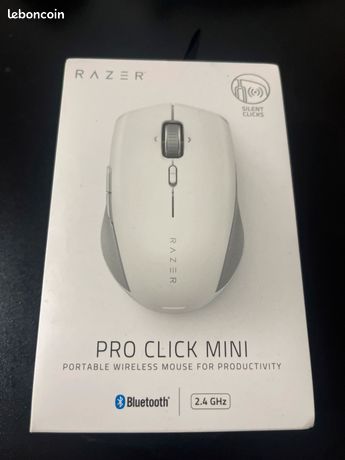 Souris Sans Fil RAZER Pro Click Mini - Clics Silencieux, 7 Boutons Programmables | Blanc Mercury