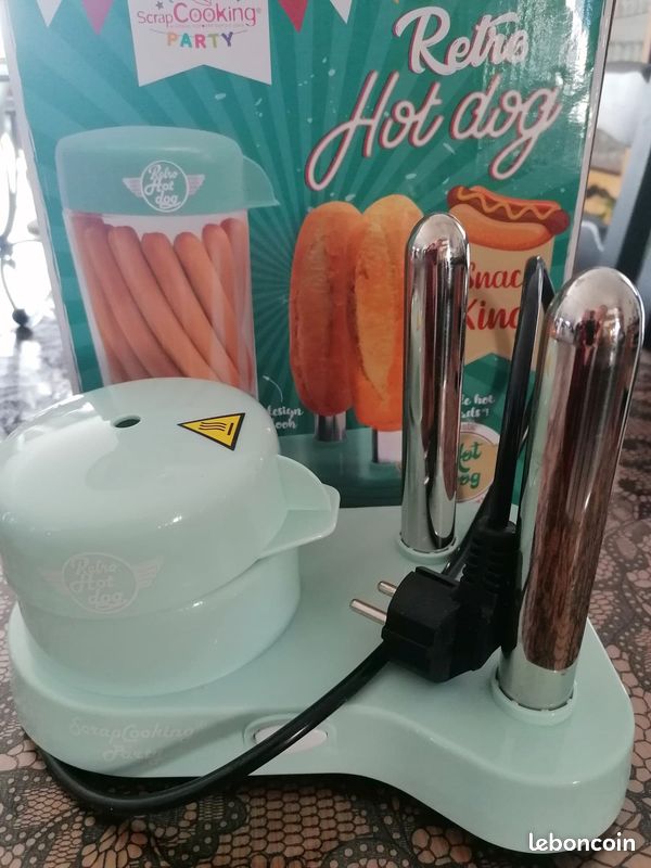 Machine à Hot Dogs Scrap Cooking - Appareil Vintage 12 Saucisses + 2 Pains - Pour Soirées Et Barbecues - Vert