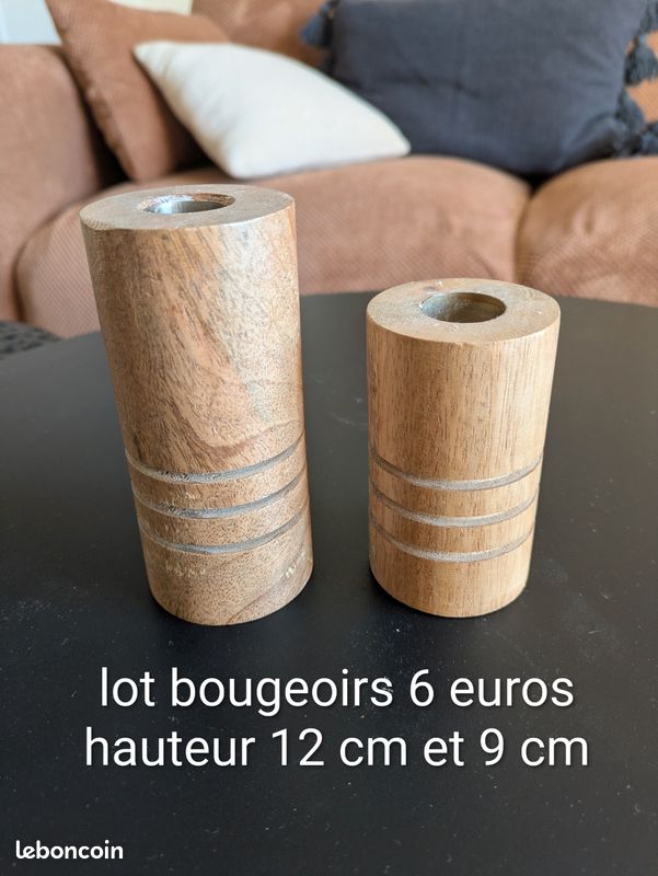 Bougeoir Lettre L En Bois Fait Main - Hauteur 12 Cm - Décoration Maison
