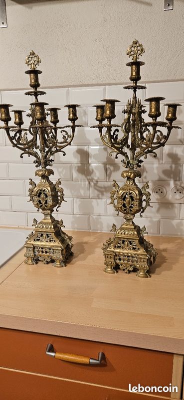 VENDU Horloge et Chandeliers en bronze (image 10)