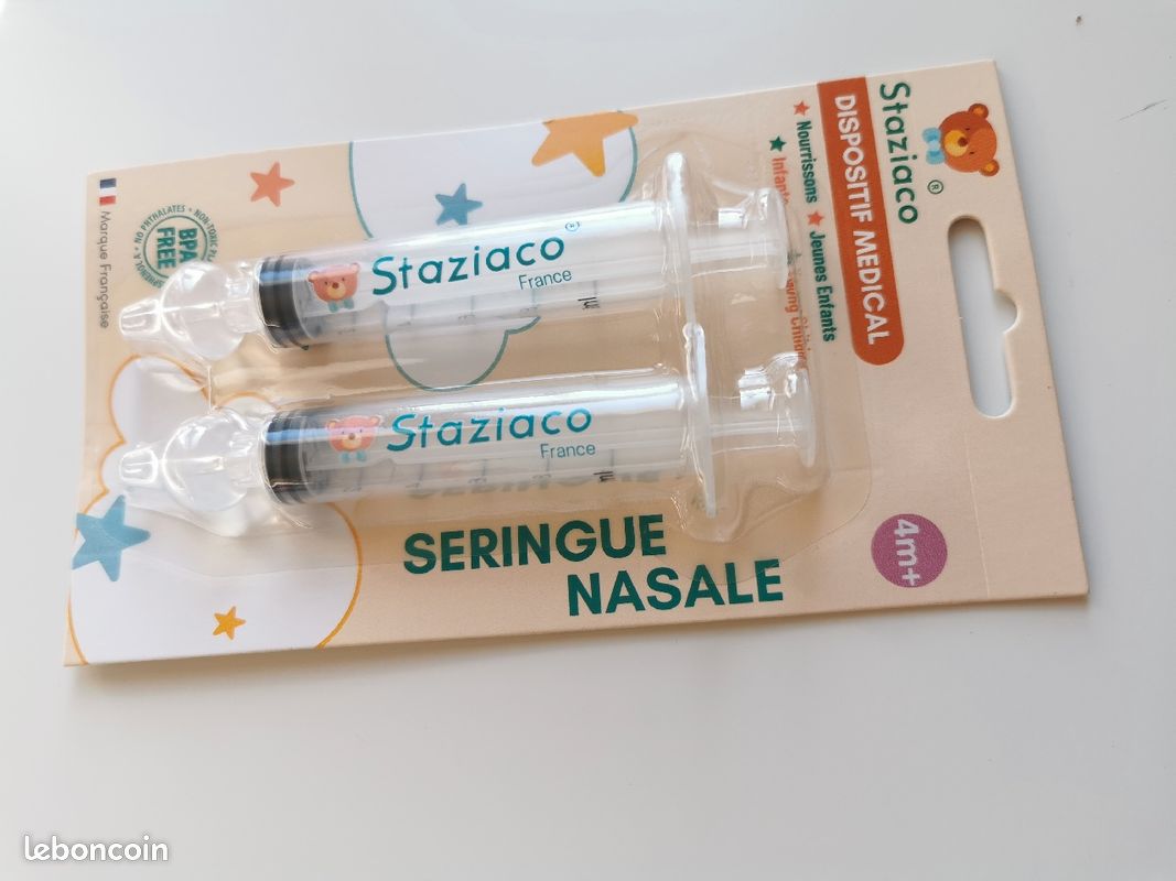 Seringue nasale mouche bébé rose jaune et blanche (image 2)