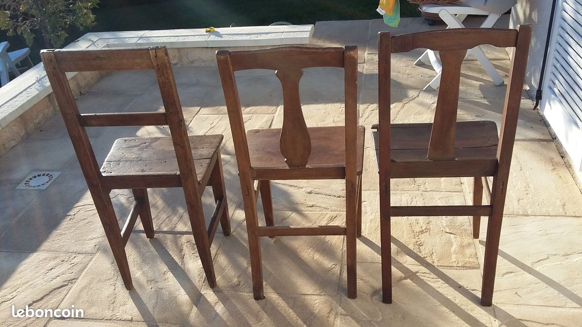 3 anciennes petites chaises Vosgiennes (image 2)