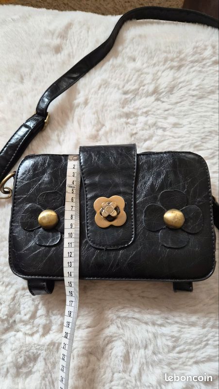 Zerimar Sac à Bandoulière Femme En Cuir Véritable 23x24 Cm - Noir - Sacoche Casual Chic Vintage
