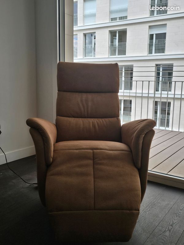 Fauteuil Neuf relaxant tout électrique Tissu Camel (image 4)