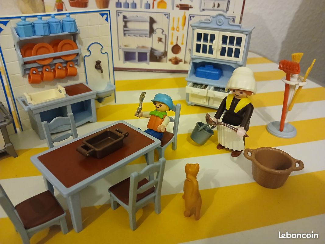PLAYMOBIL vintage série rose époque 1900 cuisine set 5322 de 1989
