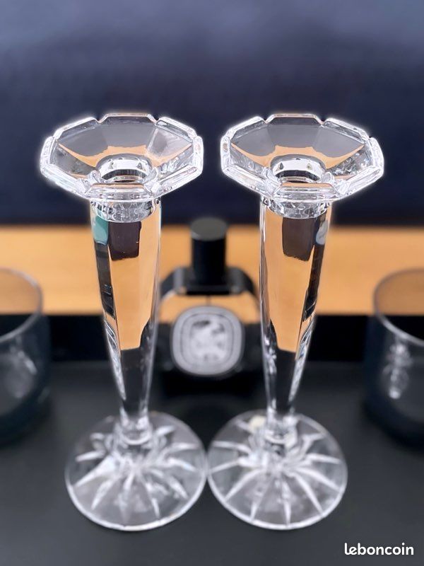 2 grands bougeoirs Cristal 22 cm (image 3)