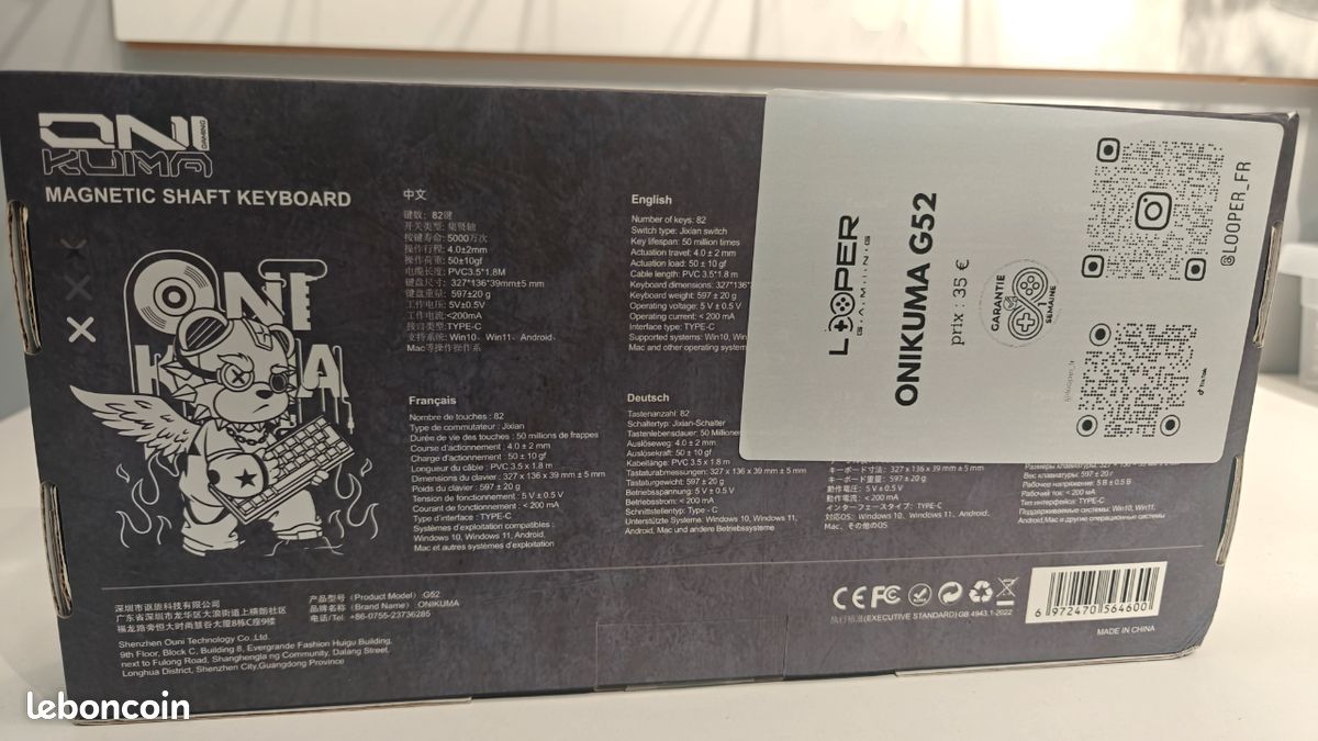 ⌨️ Clavier Gaming Mécanique - Onikuma G52 (image 2)