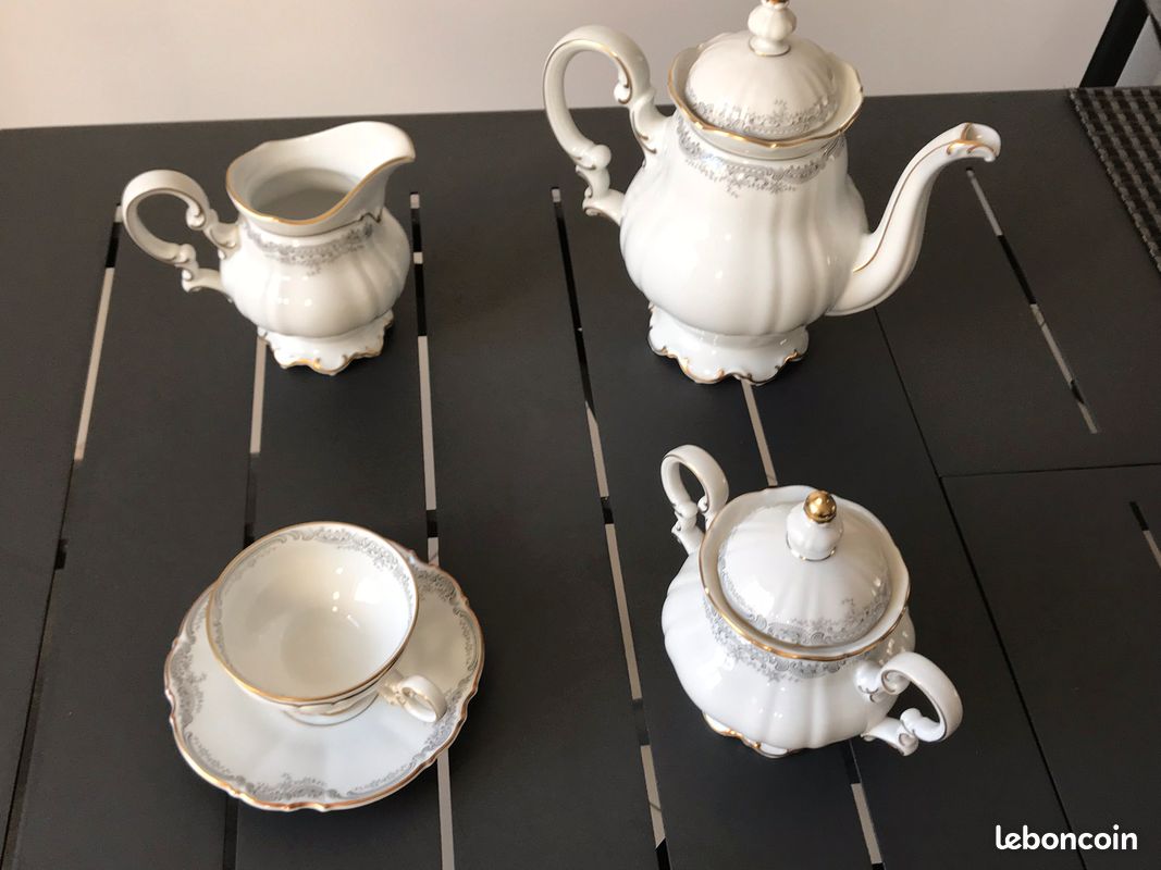 Service à Thé/Café 3 Pièces Hutschenreuther Germany – Porcelaine Blanche