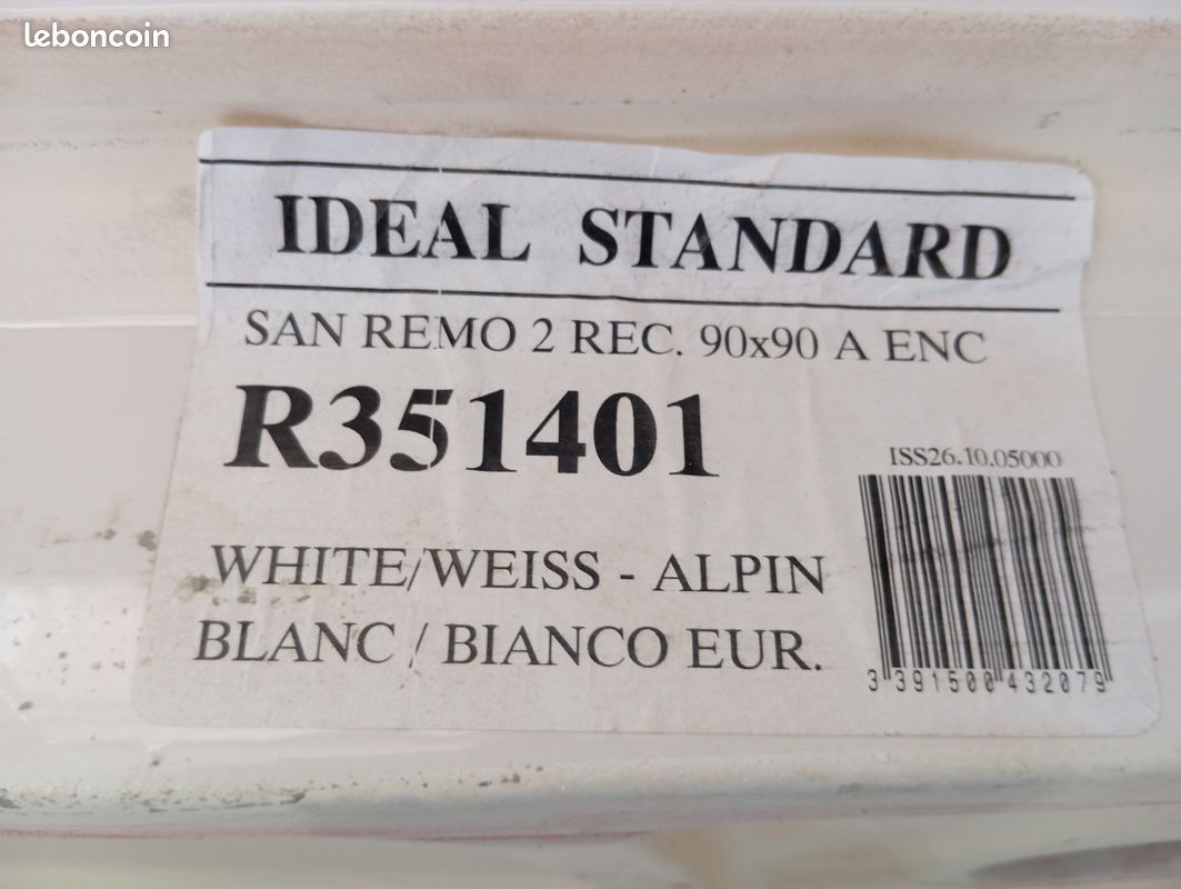 Vends receveur de douche 90x90 (image 2)