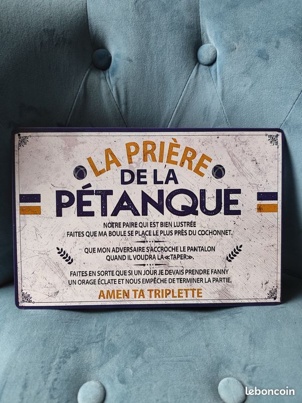 Plaque métallique place de la pétanque - Bleu - 10.42 Plaque métallique place de la pétanque - Bleu - 10.42