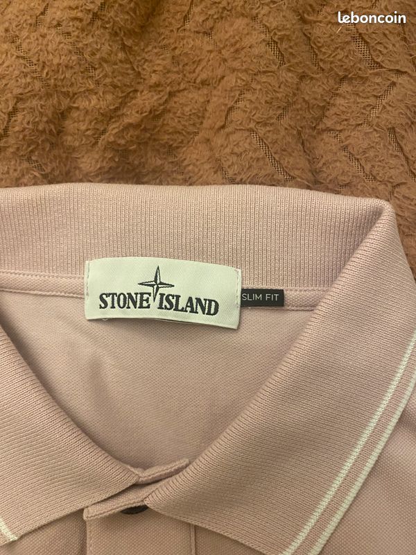 Polo Stone Island rose Vêtements