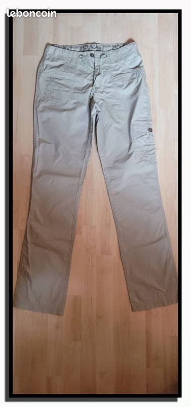 Pantalon Jeans Femme Etirel Taille 38, Couleur Beige/Blanc, Coupe Skinny, Coton, Occasion