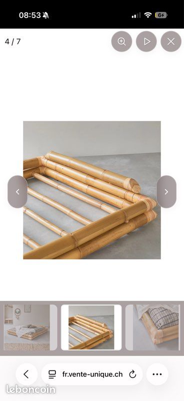 Lit futon en tige bambou 160x200 Tikamoon démontable (image 13)