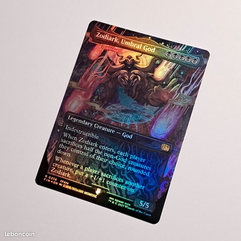 Une carte Zodiark Umbral god Borderless foil, Final fantasy magic - Collection Une carte Zodiark Umbral god Borderless foil, Final fantasy magic - Collection