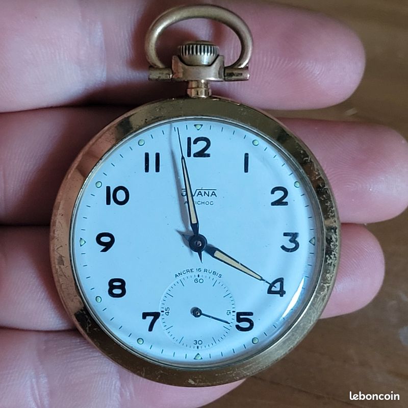 Montre à Gousset Antichoc 16 Rubis - Mécanique, Style Classique Argenté, Occasion