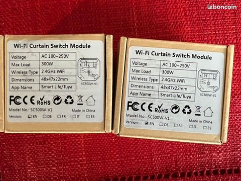 Lot de 2 interrupteurs wifi pour volet roulant (image 1)