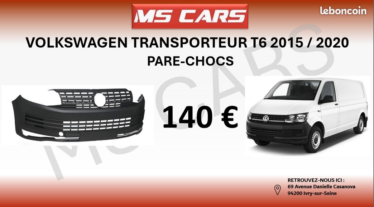 Pare-chocs avant volkswagen transporteur t6 2015 / 2020 (image 1)
