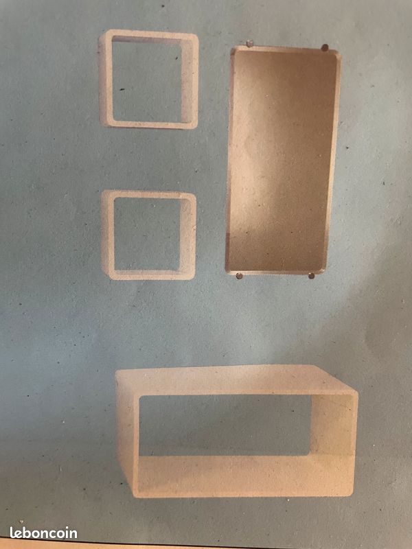 Meuble sous vasque salle de bain étagères et miroir (image 1)