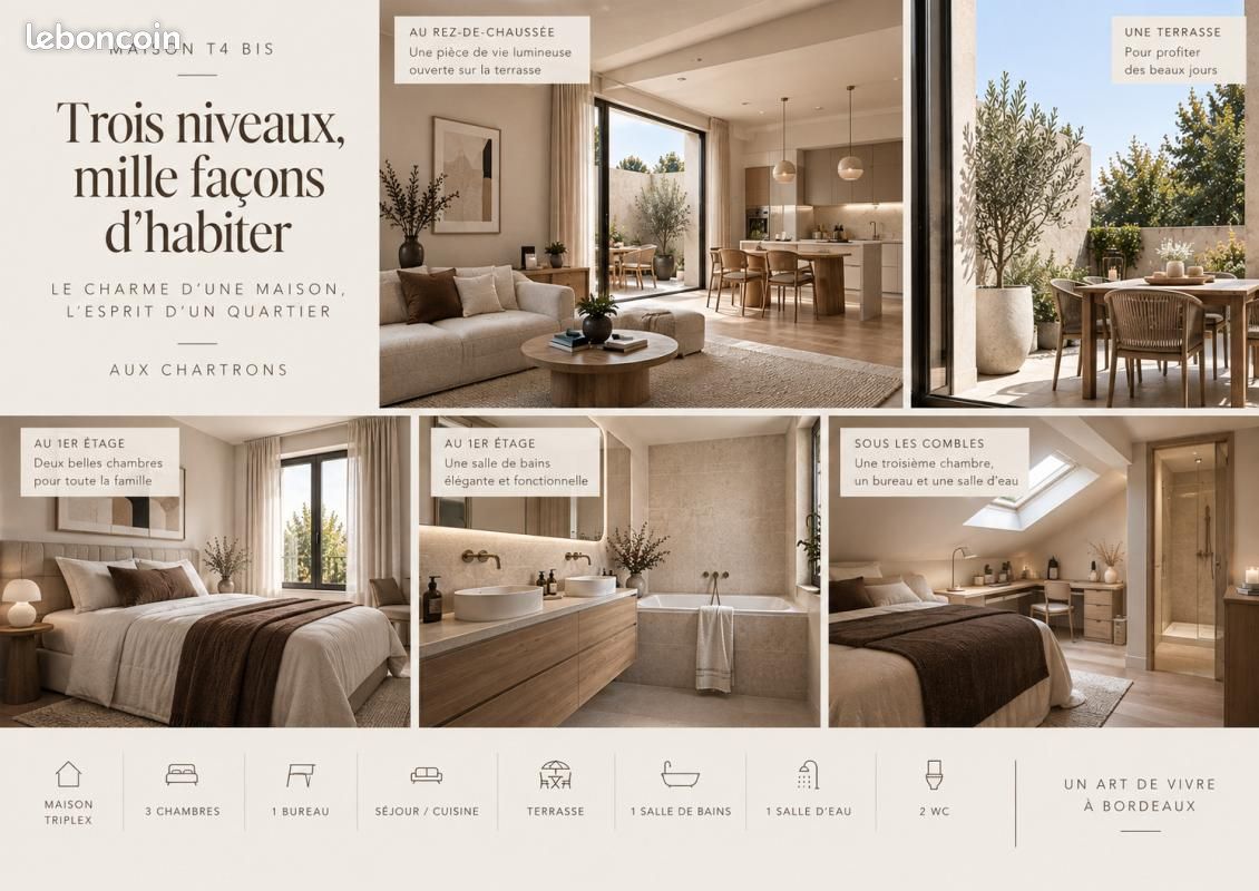 Maison 4 pièces 97 m² · à Bordeaux · 97 m² · 645 000 €