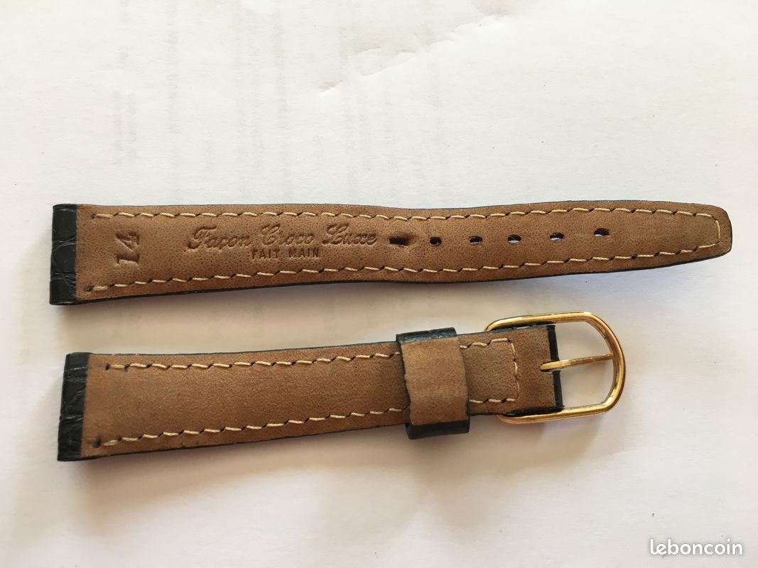 Lot De 4 Bracelets En Cuir Crocodile 14 Mm - Couleurs Assorties - Neuf Avec Légers Défauts