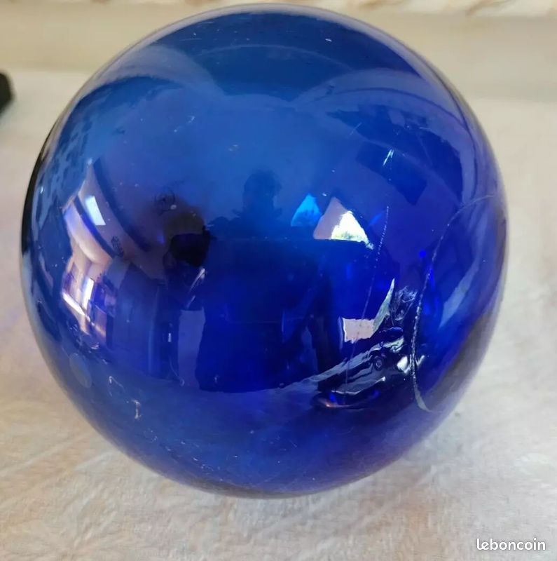 Boule De Noël Ancienne En Verre Des Années 1900 - 11 Cm, Vintage Français